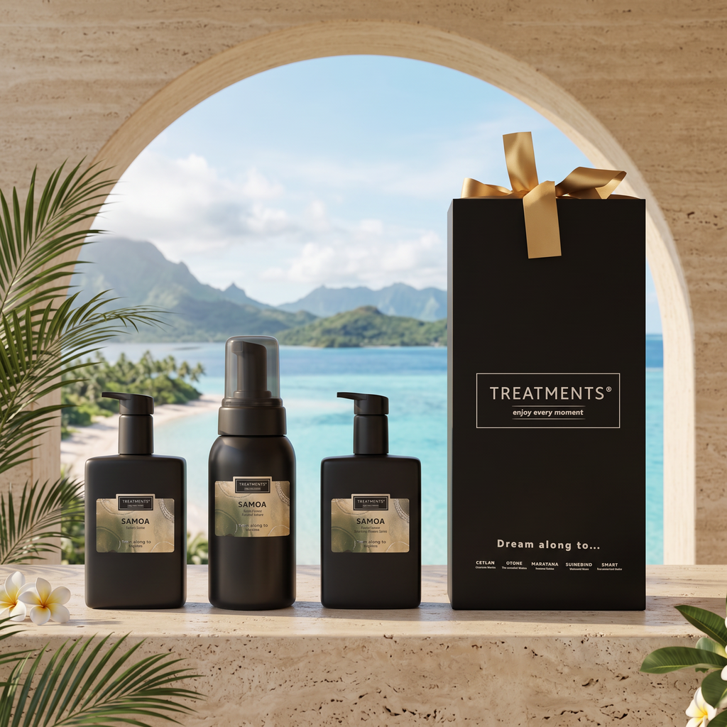 Caja de Regalo Experiencia Deluxe Samoa de TREATMENTS® – ambiente de playa tropical