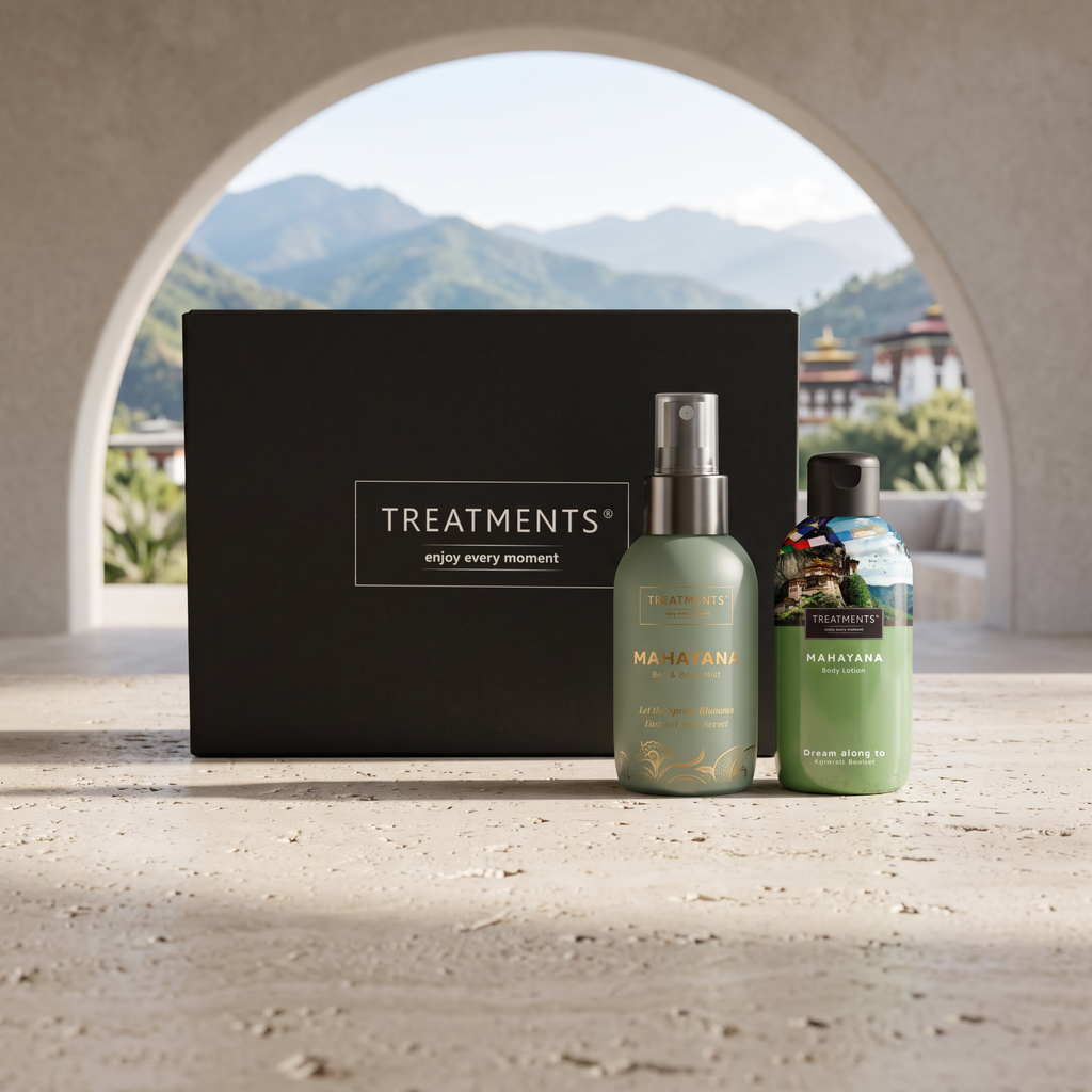 Caja de Regalo Cuerpo y Fragancia formato buzón Mahayana de TREATMENTS® – imagen de ambiente