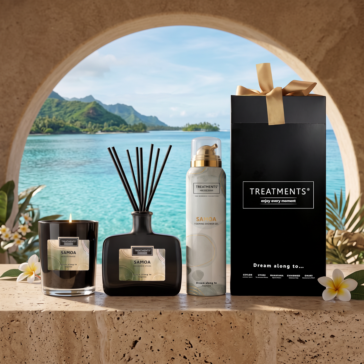 Caja de Regalo Hogar y Cuerpo Deluxe Samoa de TREATMENTS® – imagen de ambiente
