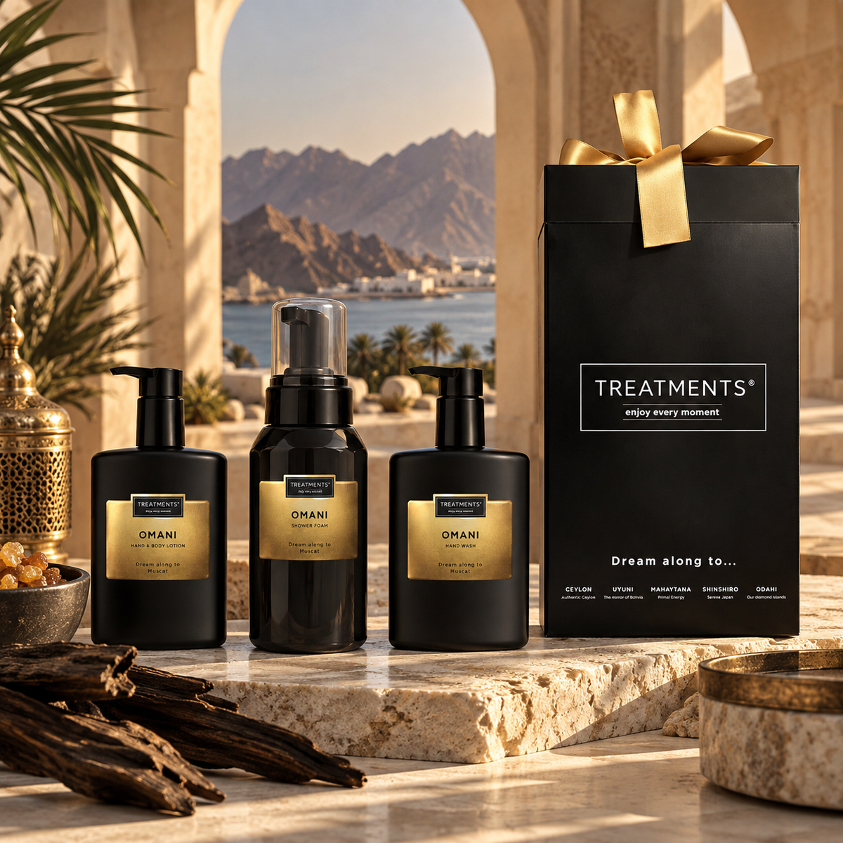 Caja de Regalo Experiencia Deluxe Omani de TREATMENTS® – ambiente inspirado en Omán