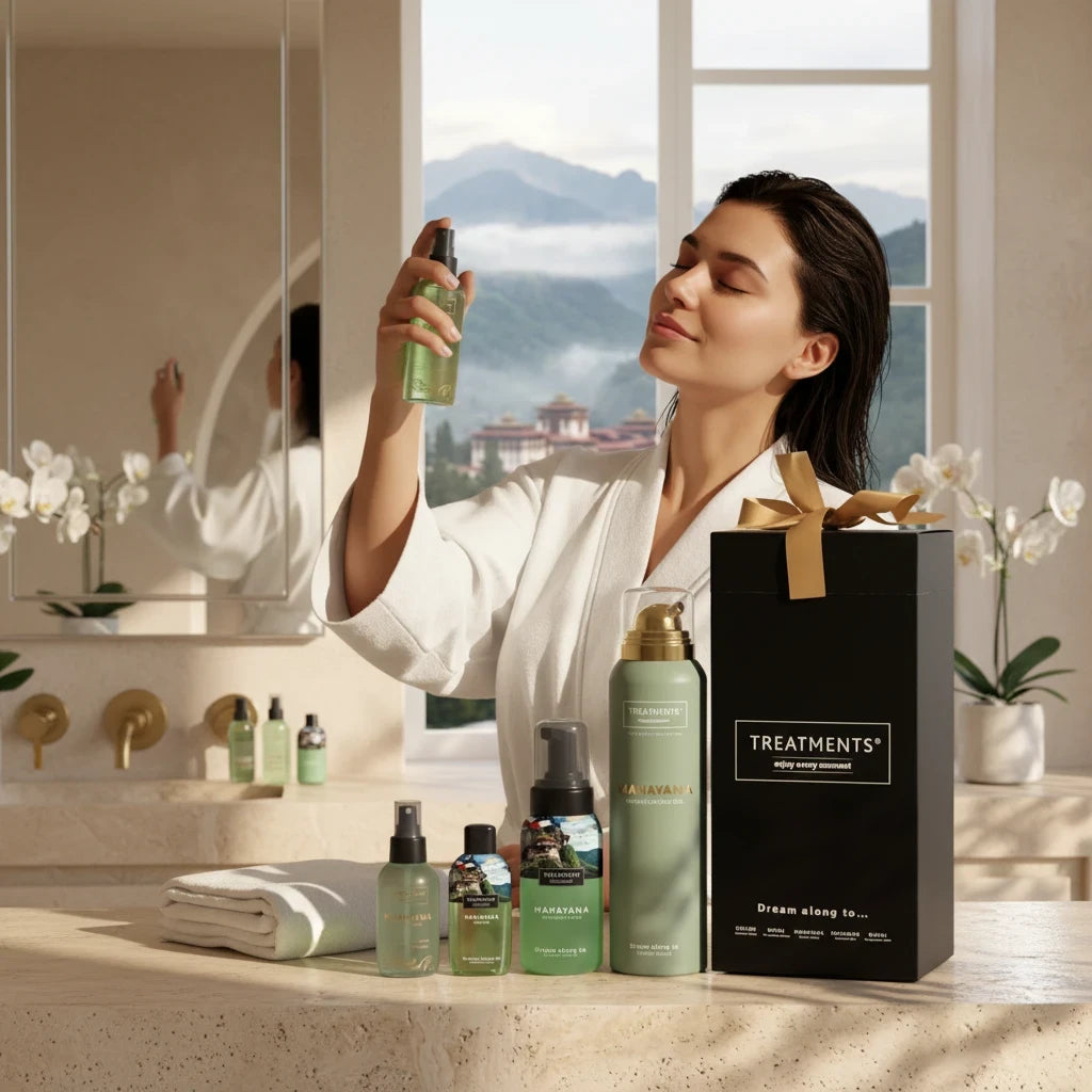 Caja de Regalo Mediana Mahayana de TREATMENTS® – imagen de ambiente en el baño
