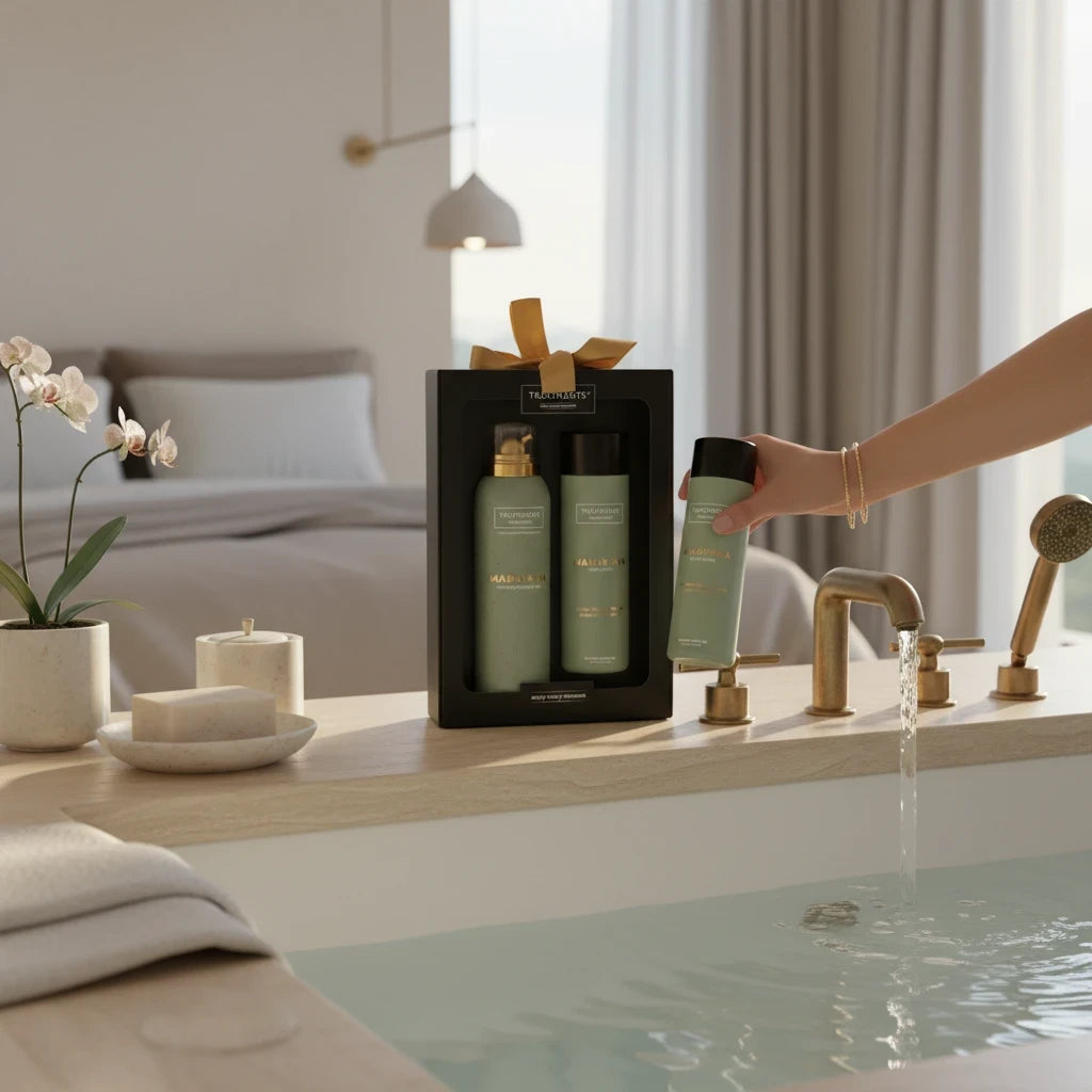Caja de Regalo Ternura Mahayana de TREATMENTS® – imagen de ambiente en el baño