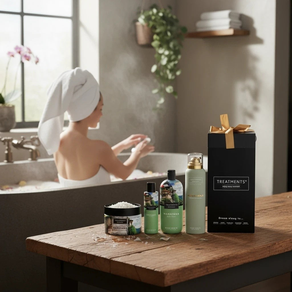 Caja de Regalo Experiencia de Baño Mahayana de TREATMENTS® – imagen de ambiente en el baño