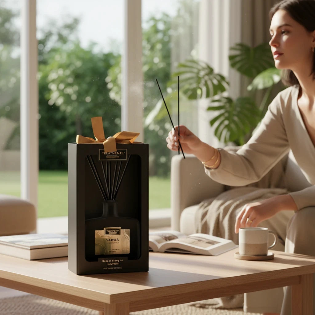Caja de Regalo Varillas Perfumadas Samoa de TREATMENTS® – imagen de ambiente en casa