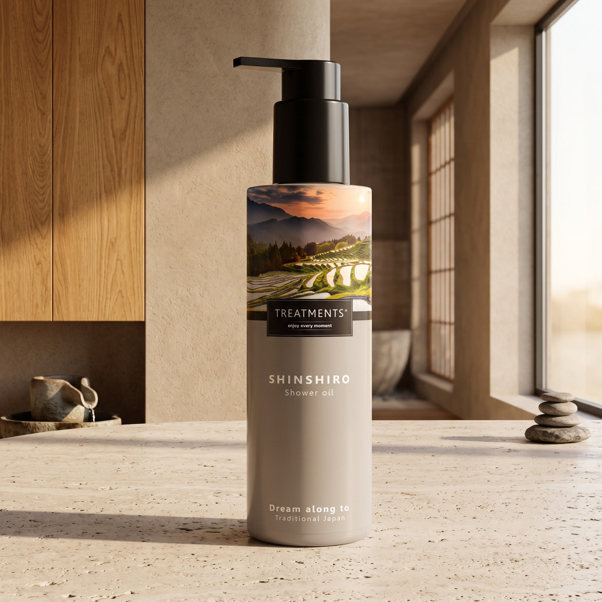 Aceite de Ducha Shinshiro de TREATMENTS® – imagen de ambiente