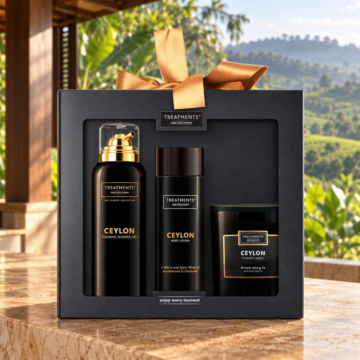 Caja de Regalo Lovely Ceylon de TREATMENTS® – ambiente inspirado en Sri Lanka