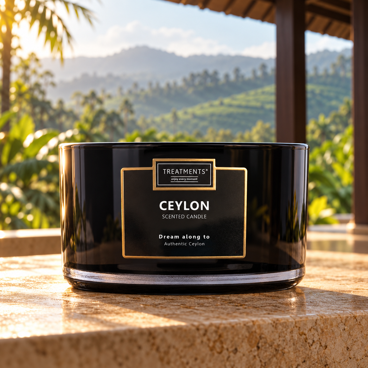 Vela Perfumada XL Ceylon de TREATMENTS® – ambiente inspirado en Sri Lanka