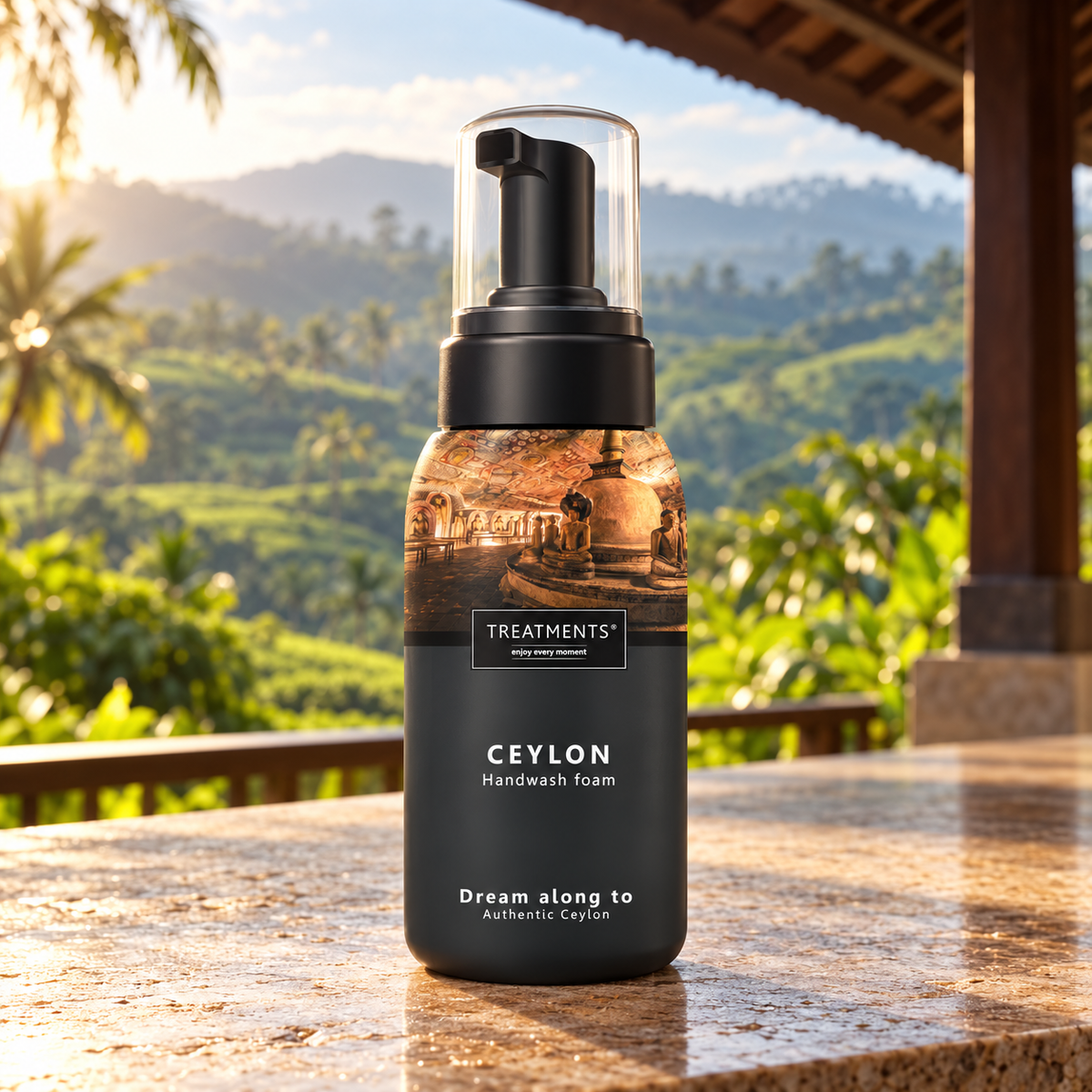 Jabón de Manos Espumoso Ceylon de TREATMENTS® – ambiente inspirado en Sri Lanka
