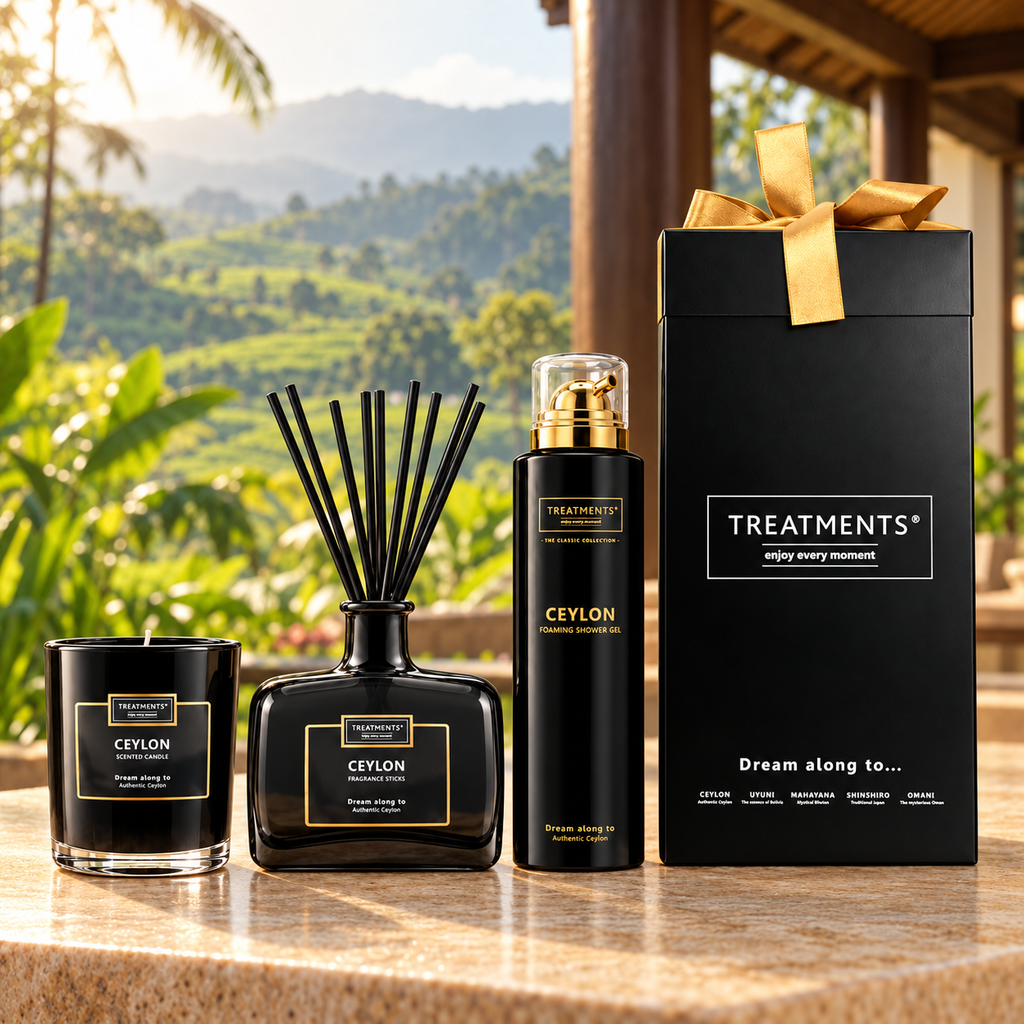 Caja de Regalo Hogar y Cuerpo Ceylon de TREATMENTS® – ambiente inspirado en Sri Lanka