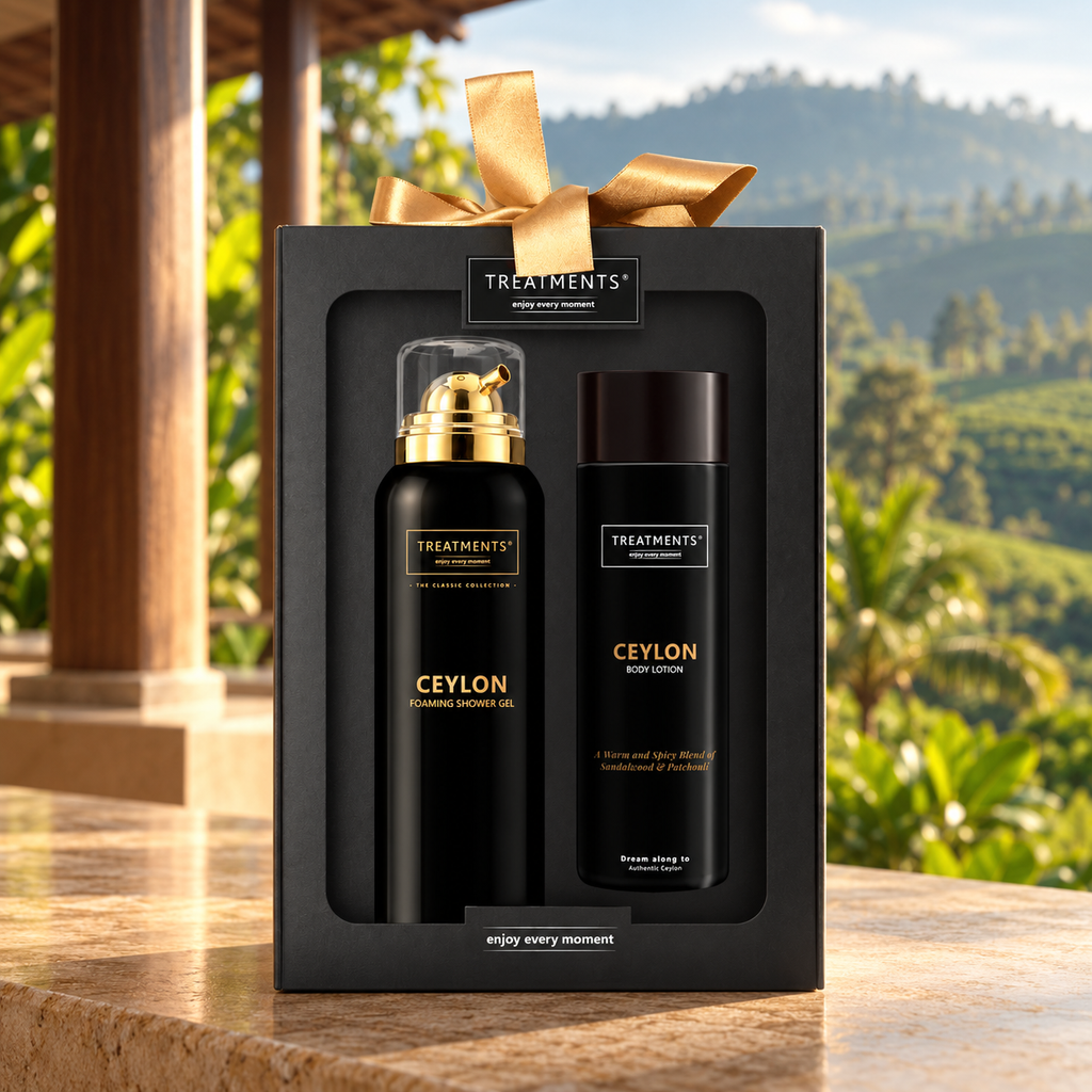Caja de Regalo Ternura Ceylon de TREATMENTS® – ambiente inspirado en Sri Lanka