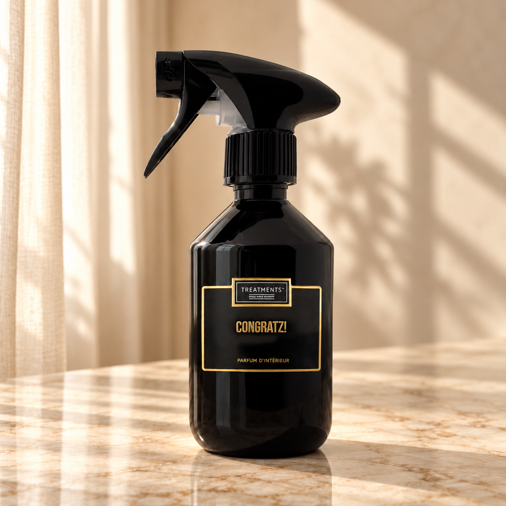 Treatments® - Perfume de Interior "¡Felicidades!" - 300 ml sobre mármol