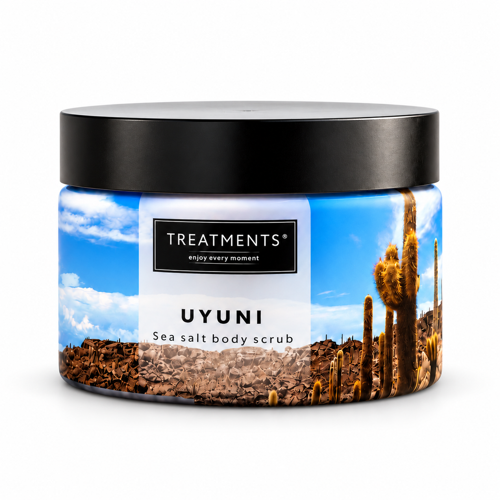 Treatments® - Exfoliante Corporal de Sal Marina - Uyuni - 400 g — estudio fondo blanco