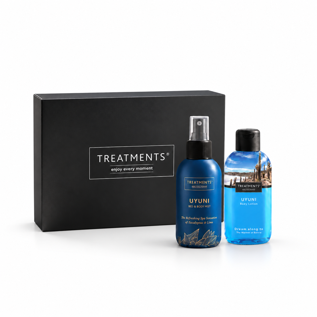 Treatments® - Caja de Regalo Cuerpo y Fragancia (2 uds buzón) - Uyuni — estudio fondo blanco