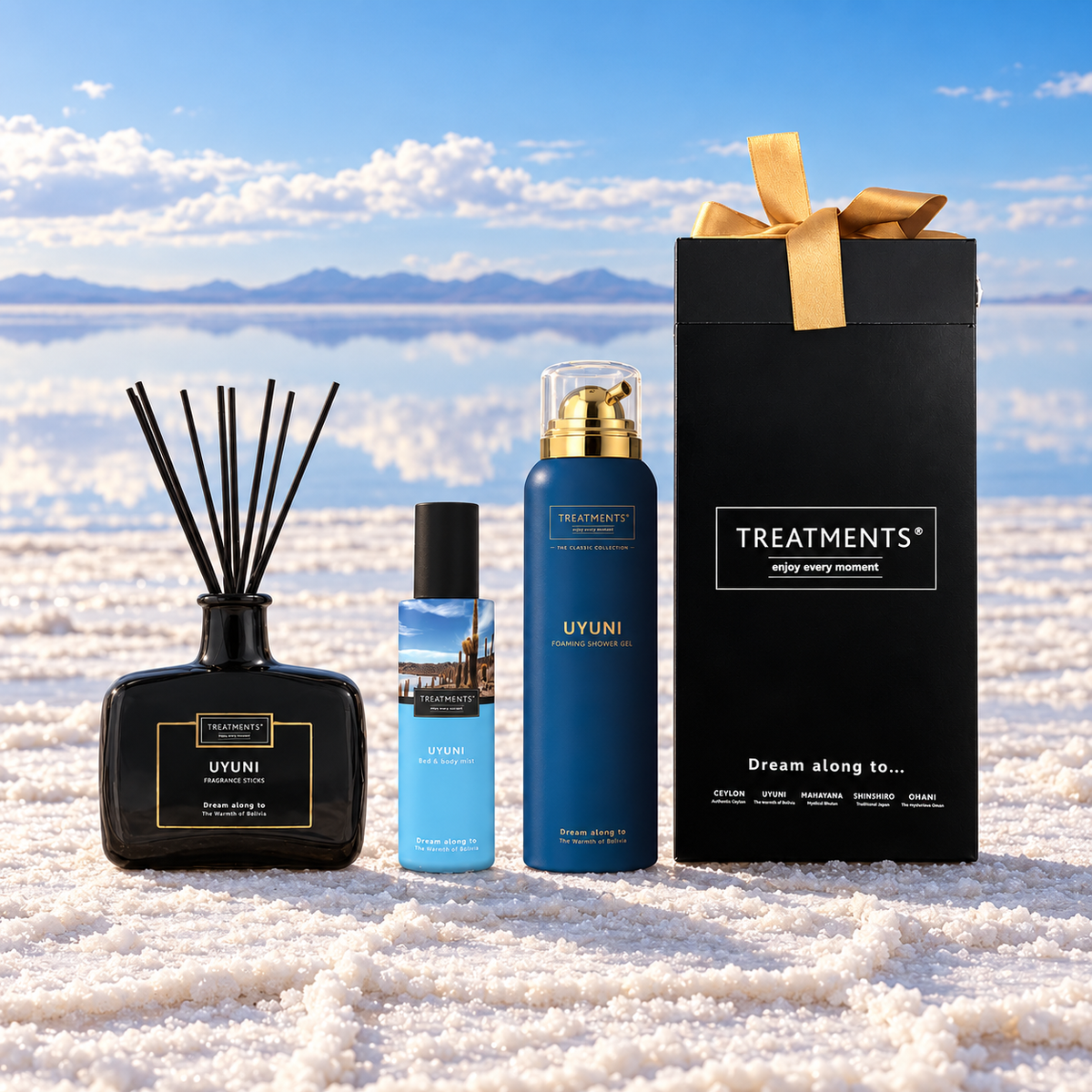 Treatments® - Caja de Regalo Cuerpo y Varillas Perfumadas - Uyuni — ambiente del salar de Uyuni