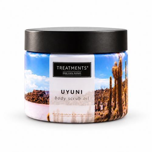 Treatments® - Aceite Exfoliante Corporal - Uyuni - 500 g — estudio fondo blanco