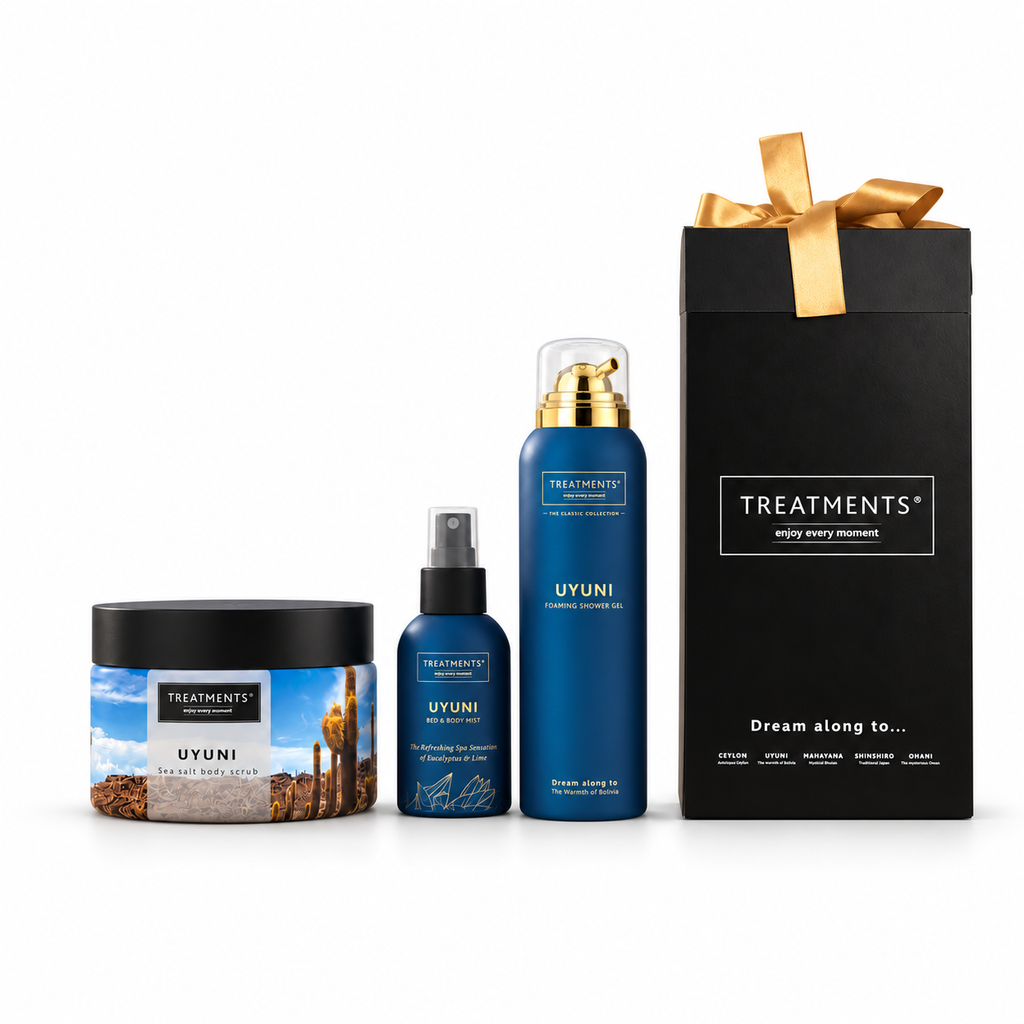 Treatments® - Caja de Regalo Cuerpo y Exfoliante - Uyuni — estudio fondo blanco