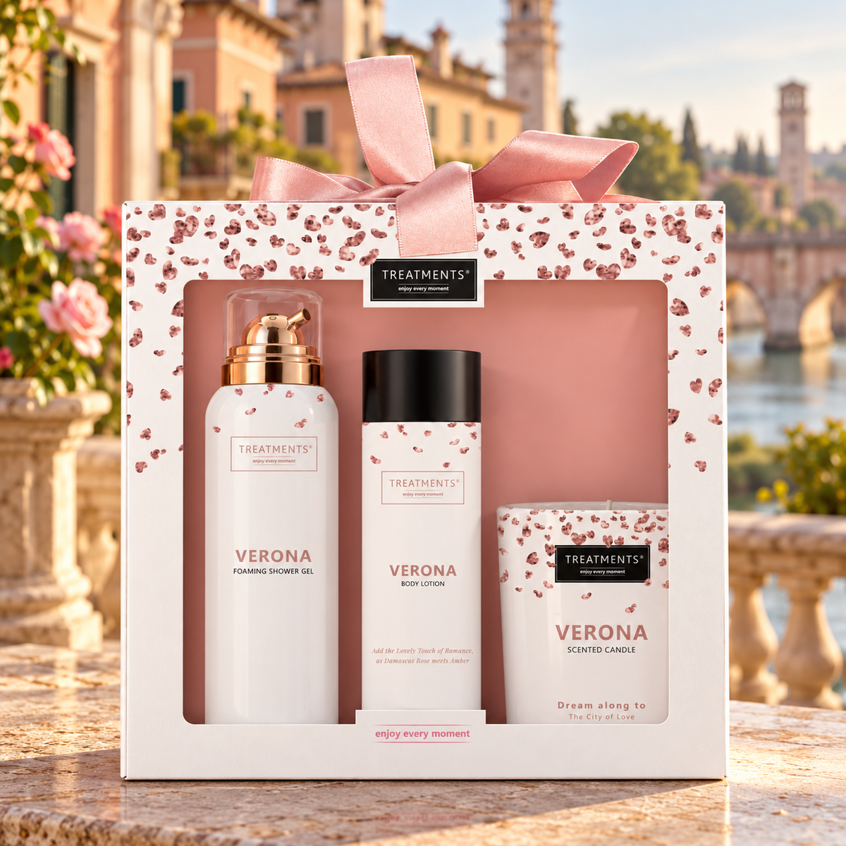 Caja de Regalo Lovely Verona de TREATMENTS® – ambiente inspirado en Verona