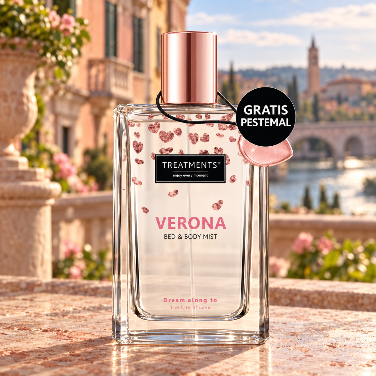 Bruma Corporal y de Cama Verona de TREATMENTS® – ambiente inspirado en Verona