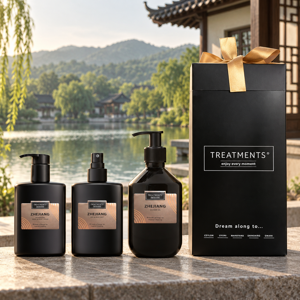 Caja de Regalo Cuerpo y Bruma Zhejiang de TREATMENTS® – ambiente inspirado en Zhejiang